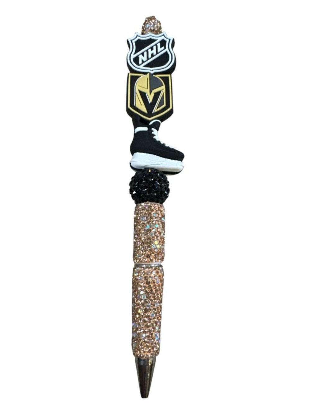 NHL Vegas Golden Knights Rhinestone Ice Skate Pen With Glitter Accents